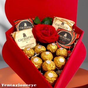 Corazón con Rosa Natural y Chocolate - Image 3