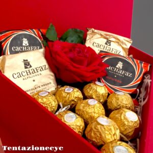 Corazón con Rosa Natural y Chocolate - Image 2