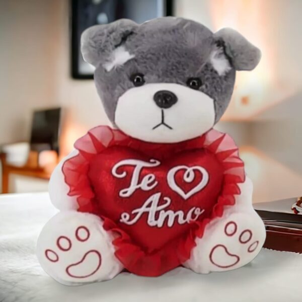.Perro de peluche Schnauzer con corazón Te Amo - Image 2