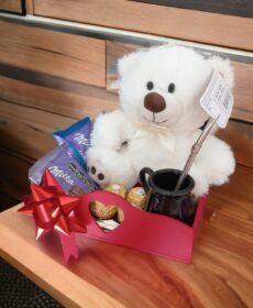 box Peluche de oso blanco